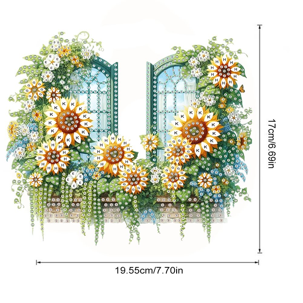 Custom DIY Sunflower Special Shaped Diamond Painting Hanging Ornament Acrylic Diamond Painting Irregular Pendant