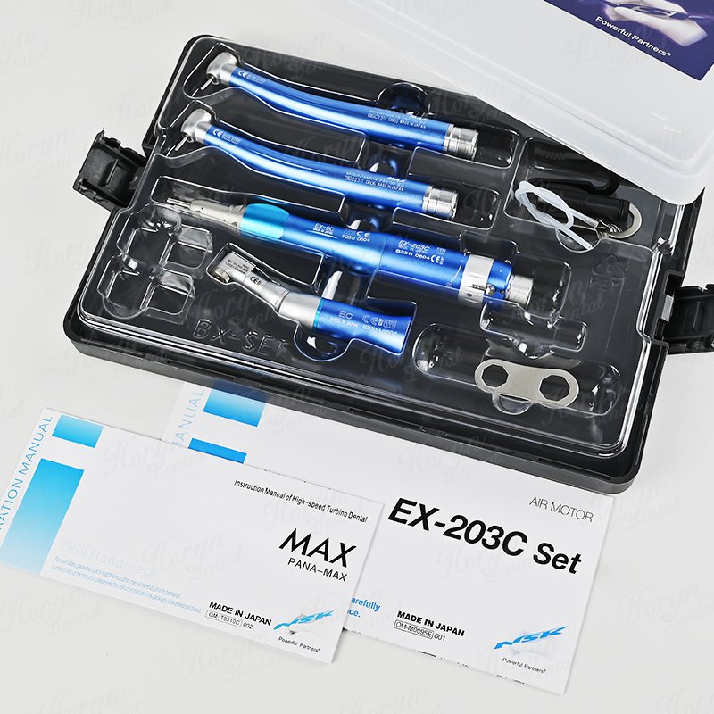 Dental Colorful 2PCS LED High Speed MAX Handpiece /1 Set External Water Spray Low Speed Student Handpiece Kits