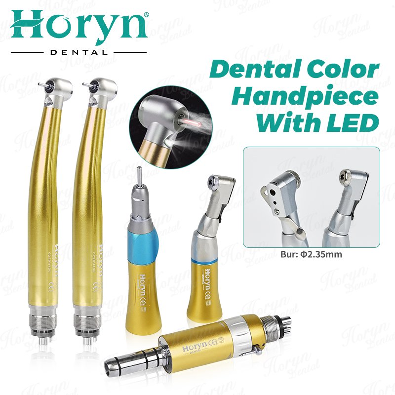 Dental Colorful 2PCS LED High Speed MAX Handpiece /1 Set External Water Spray Low Speed Student Handpiece Kits