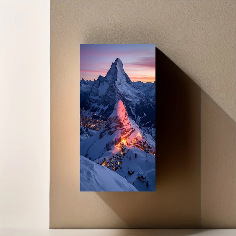 Modern DIY 40*70cm Round Drill Wall Decor Diamond Painting Full 5D Acrylic Snow Mountain Night Scene Diamond Painting