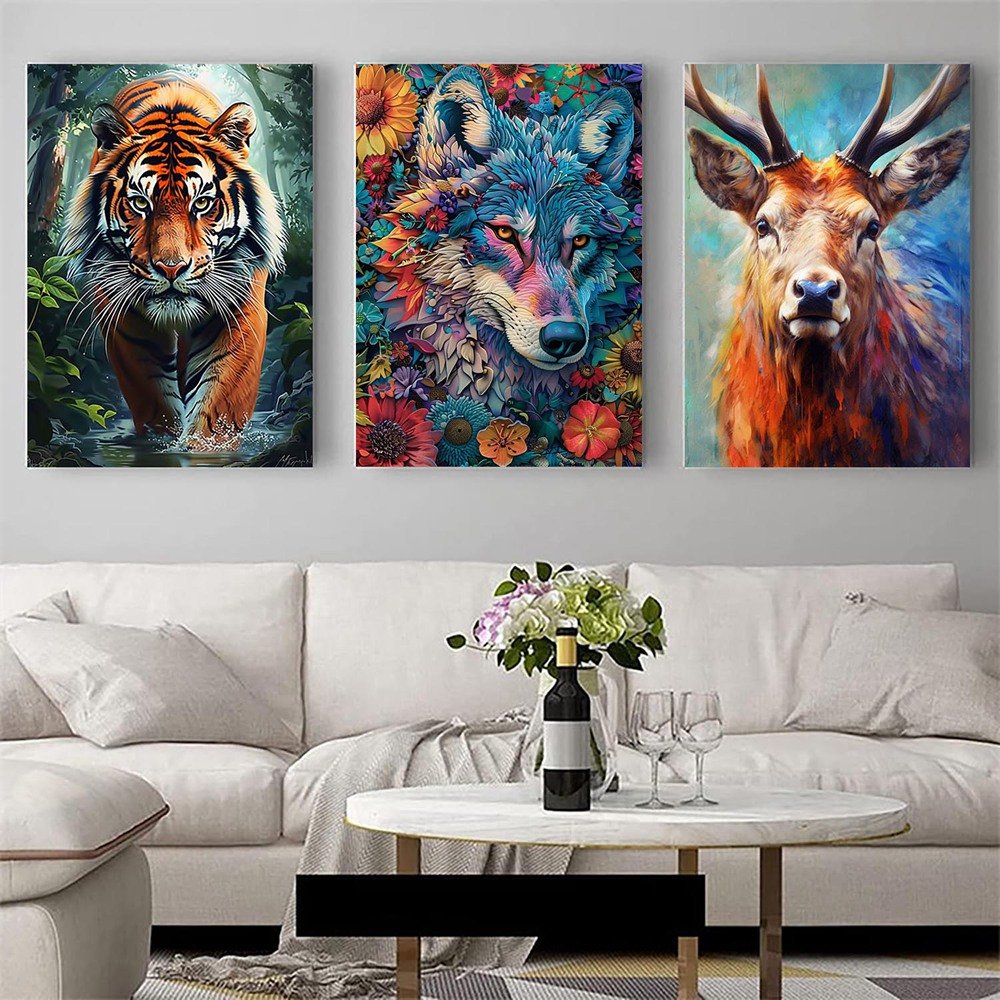 Wholesale 5D DIY Diamond Painting With Round Resin For Home Decor Animal Series Stones Crystal Art Painting Kit