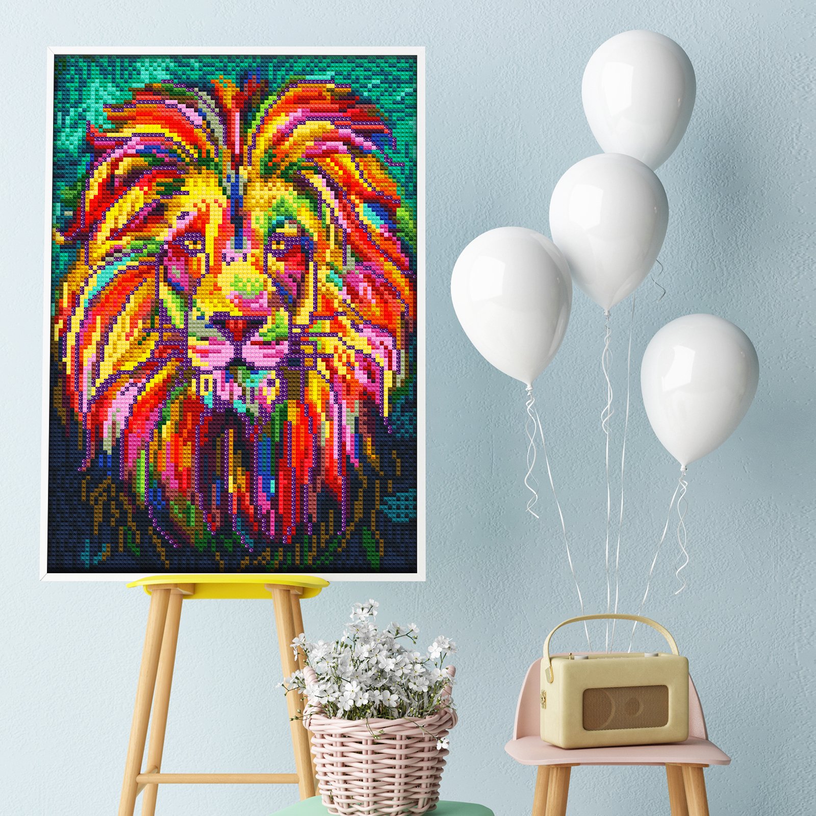 wholesale custom 30*40 night luminous diy wall door hanging decoration gift animals 5d diamond painting