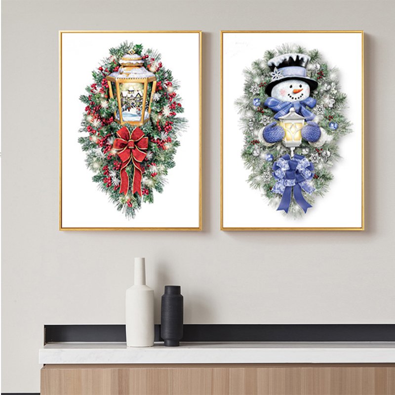 LANSURE Christmas wreath 5d diy diamond painting kit premium canvas diamond dot painting for kids children