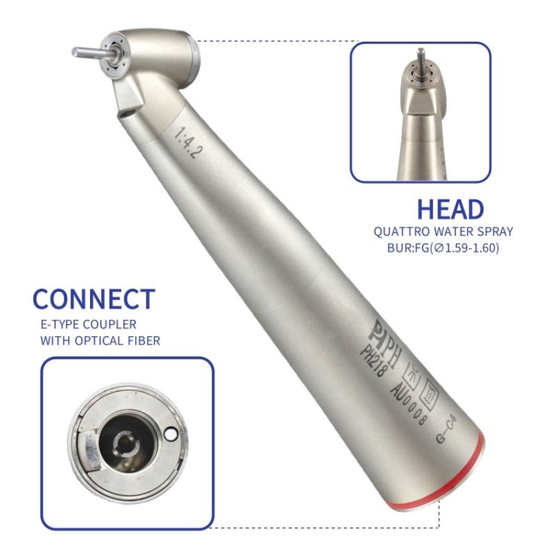Lab Dental Fg Burs 45 Degree Optic Fiber Low Increasing 1:4.2 Speed Against Contra Angle Handpiece dental handpiece