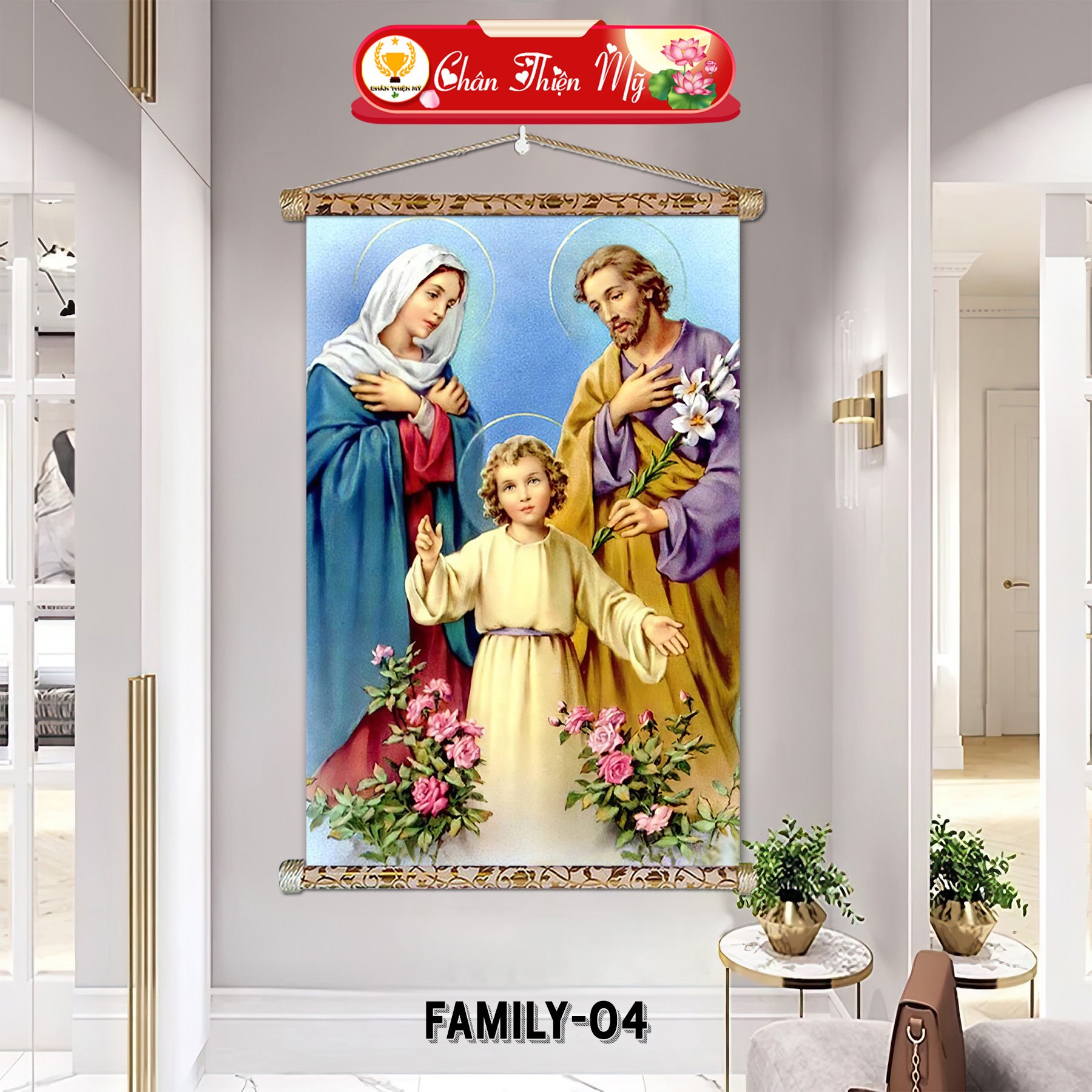 Wall Picture Living Room Printing Canvas Home Calligraphy Painting Frame jesus and mary Modern Art