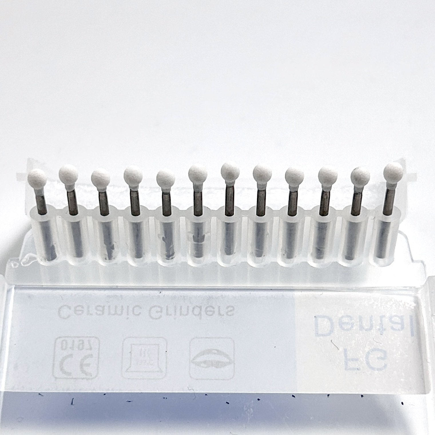 CWF514 FG Dental White Stone Polishing FG Bur Drills Kits Aluminum Oxide 12Pcs/Box Dental Flame White FG Burs