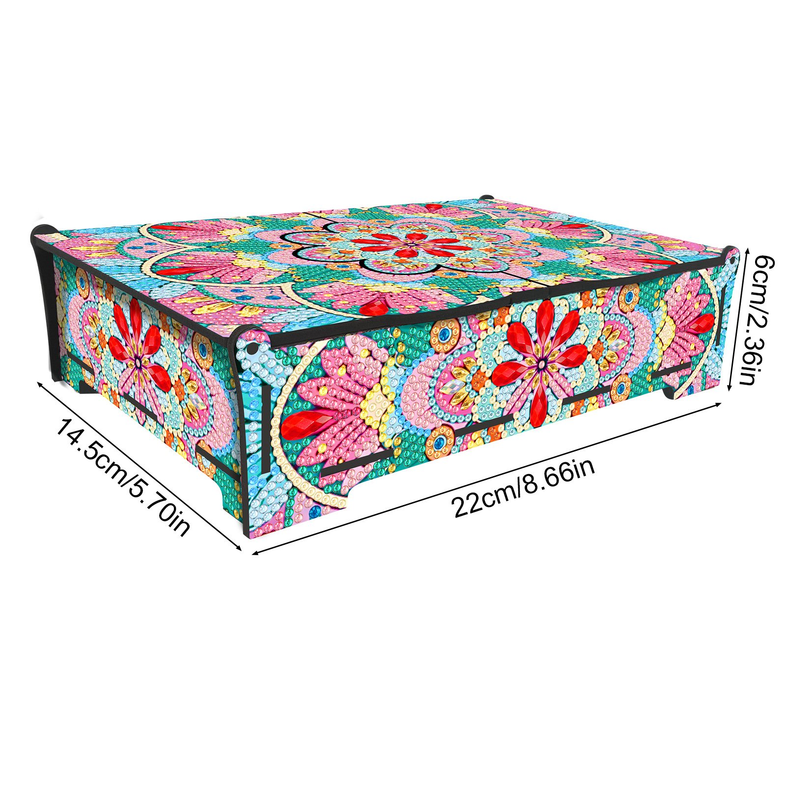 Flower DIY Kit 5D Diamond Art Painting Wooden Box for Women Dresser Table Decor