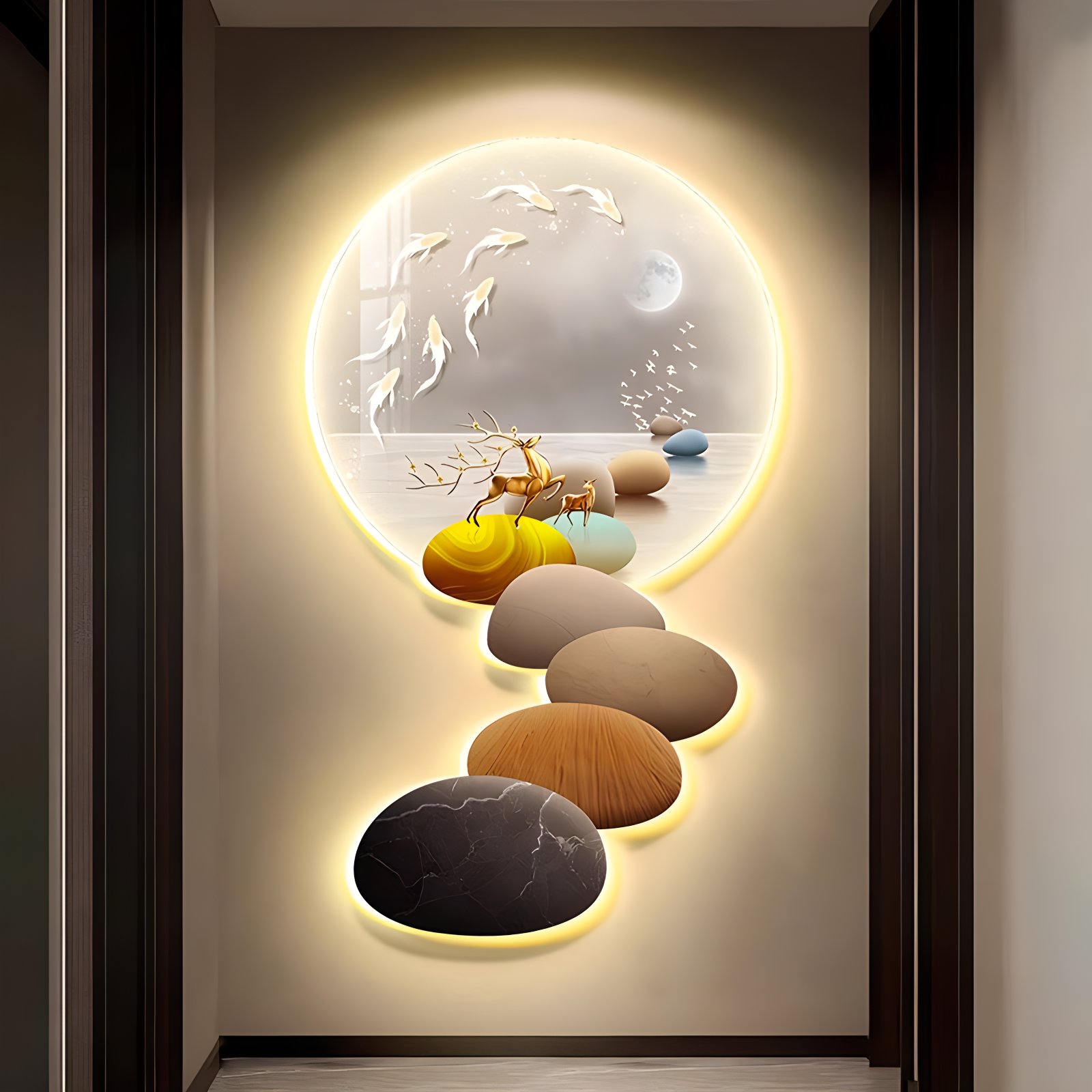 Entrance crystal porcelain mural wall hanging decoration Diamond painting Modern abstract home decoration paintings