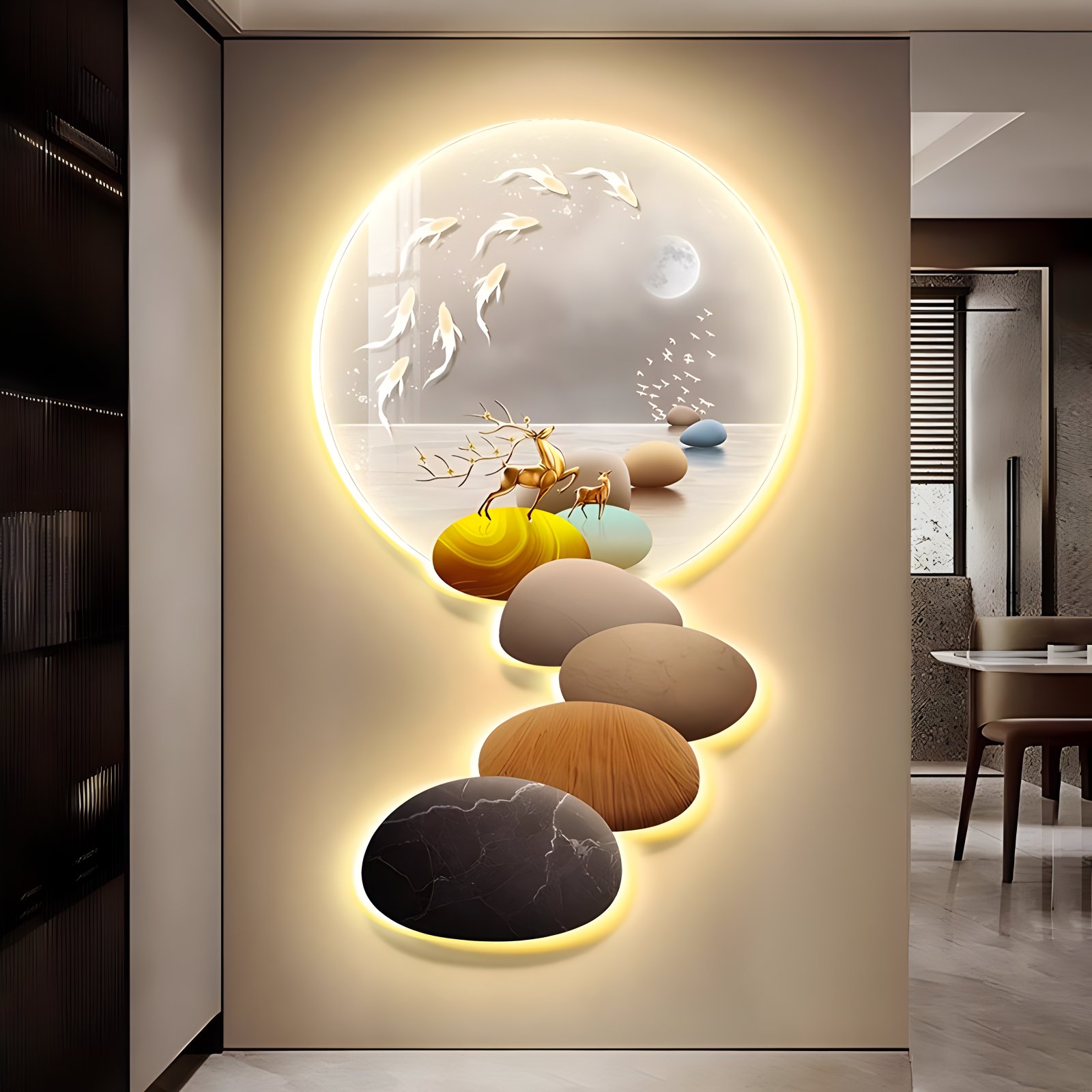 Entrance crystal porcelain mural wall hanging decoration Diamond painting Modern abstract home decoration paintings