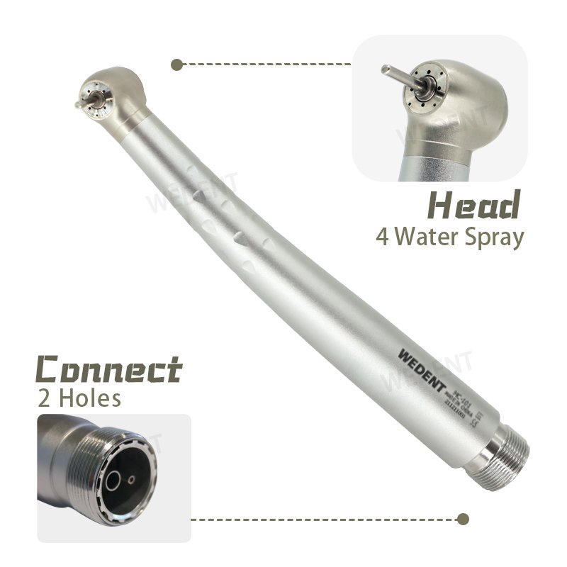 Dental Surgical Instruments 2/4 Holes Steel Handpiece Head 4 Water Spray High Speed Dental Handpiece without LED