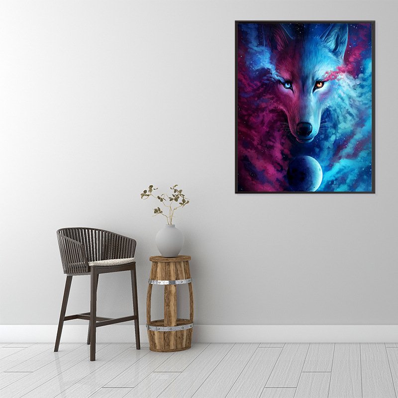 Full Diamond Shadow Wolf King Combination Paste Diamond Embroidery Diamond Painting Decoration Painting