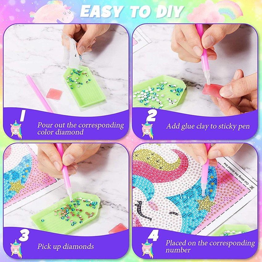 Wholesale Educational DIY Kids Toys Sets With Diamond Painting Tray Set Children's Full Diamond DIY Gift Kids Dot Art Handmade
