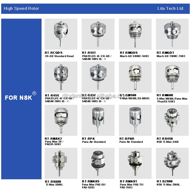 Dental Part Handpiece Rotor For NSK Presto Aqua Cartridge RT-RP2