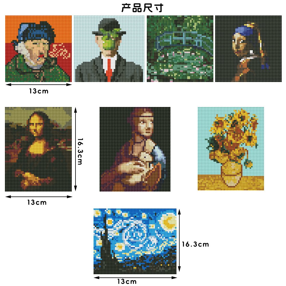 COOLEVE 8 Designs DIY Kids 5D Diamond Painting Kit Modern Mini Picture Art Box Beginner-Friendly Wall Plastic Printed Home Use