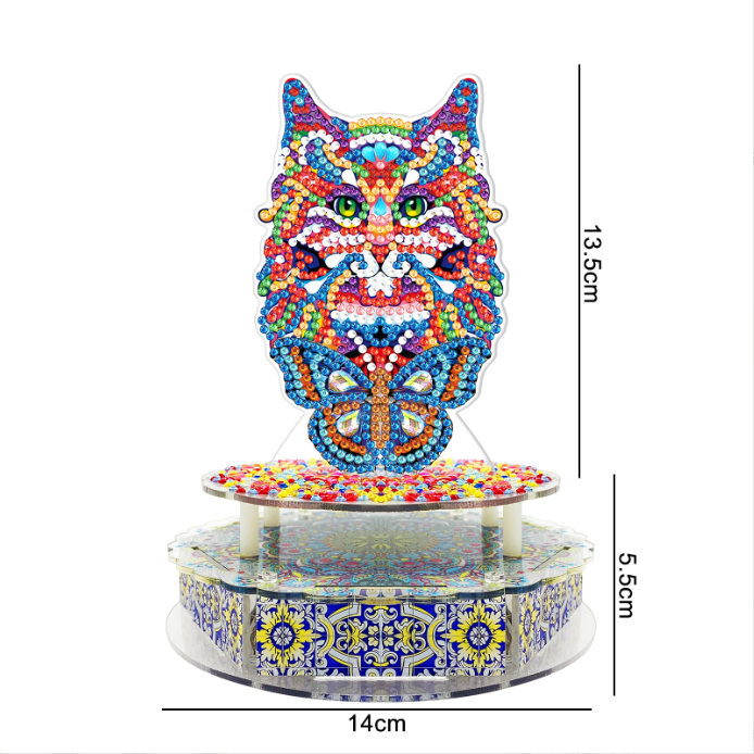 E-990 Custom Diamond painting diy handmade music box rotatable with music lighting painting living room decorative painting