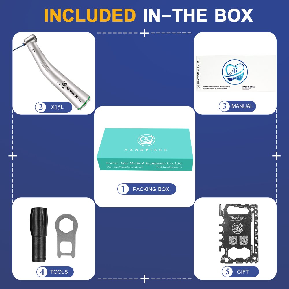 AI-X15L 4:1 Reduction Optical Single Spray For CA burs (2.35) contra angle Endodontic Handpiece Max Speed: 10,000 min-1