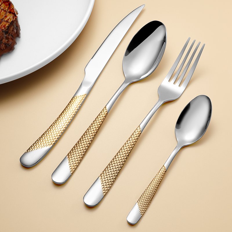 Best Selling Long And Silver Luxury Gold Cutlery Flatware Set Spoons