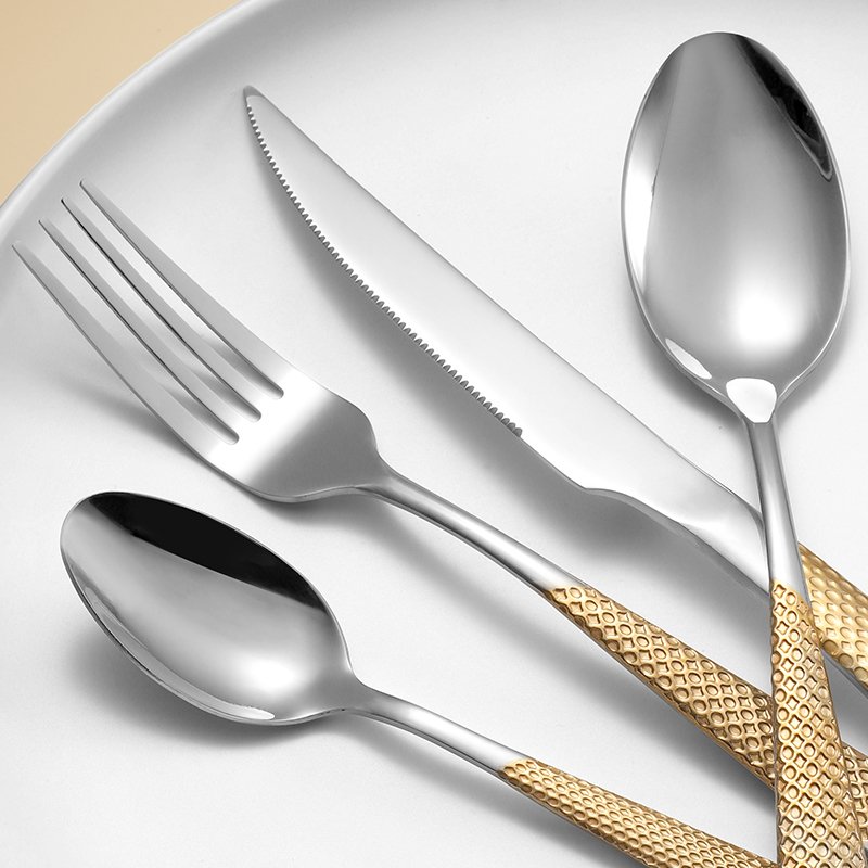 Best Selling Long And Silver Luxury Gold Cutlery Flatware Set Spoons