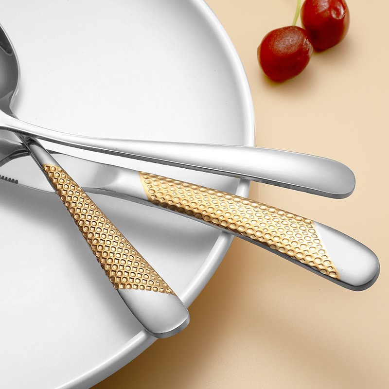 Best Selling Long And Silver Luxury Gold Cutlery Flatware Set Spoons