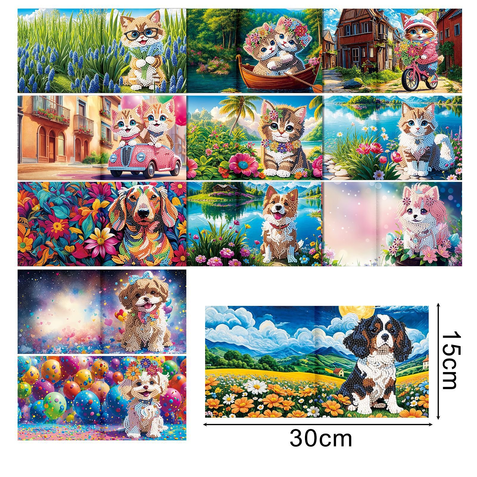Flower 5D DIY Special Shaped Diamond Painting Greeting Cards for Birthday Thanksgiving Day