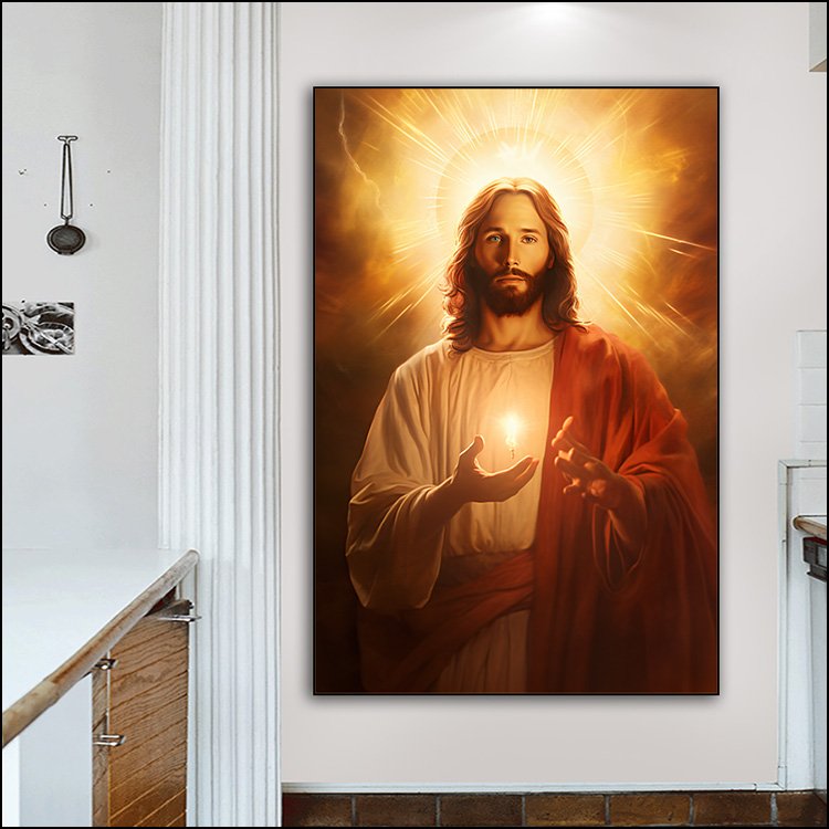 Jesus Portrait Christianity Decor Painting On Canvas Arts Murals Modern Religion Arts Led Diamond Paintings