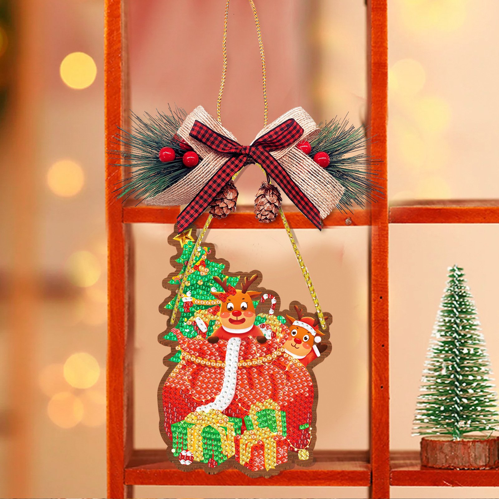 New Diamond Painting Christmas Pendant DIY Decorative Painting Wooden Christmas Tree Pendant Wholesale