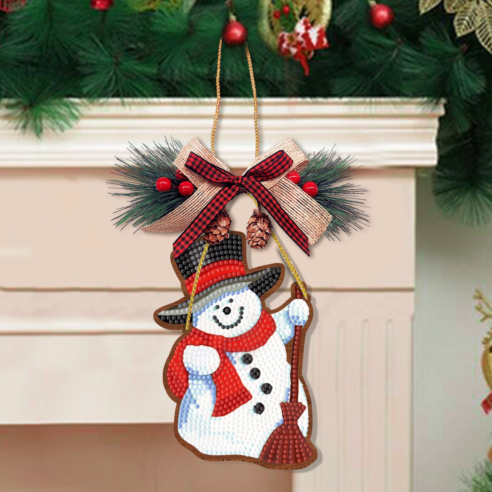New Diamond Painting Christmas Pendant DIY Decorative Painting Wooden Christmas Tree Pendant Wholesale