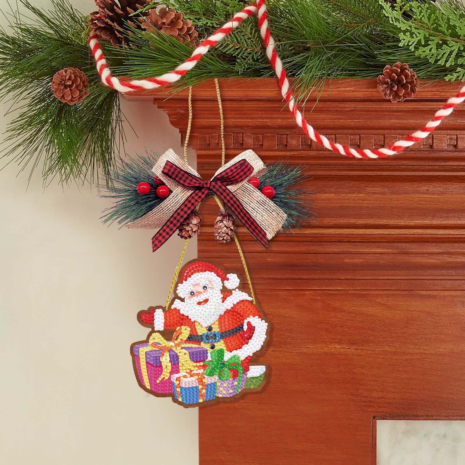 New Diamond Painting Christmas Pendant DIY Decorative Painting Wooden Christmas Tree Pendant Wholesale