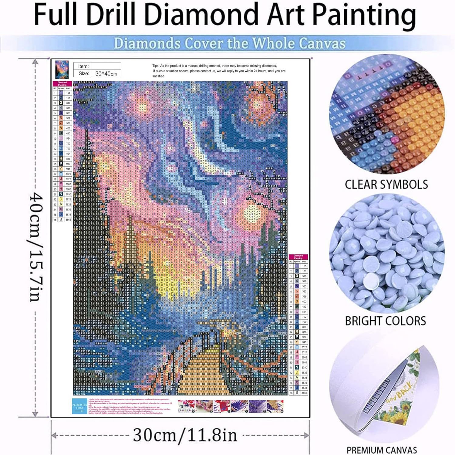 Adult Starry Sky Diamond Painting Set Round 5D Abstract Landscape Gemstone Art Set Home Wall Decoration Gift DIY Craft Set