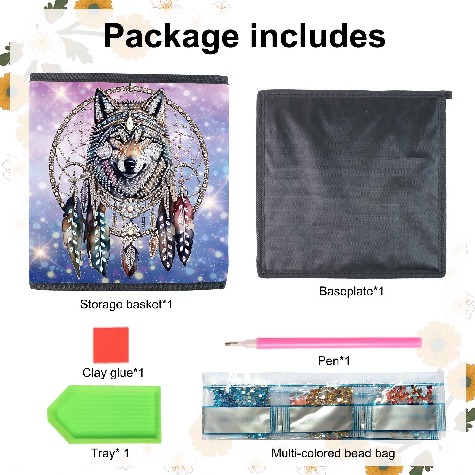 Wolf Dream Catcher Diamond Painting Storage Case DIY Art Table Craft
