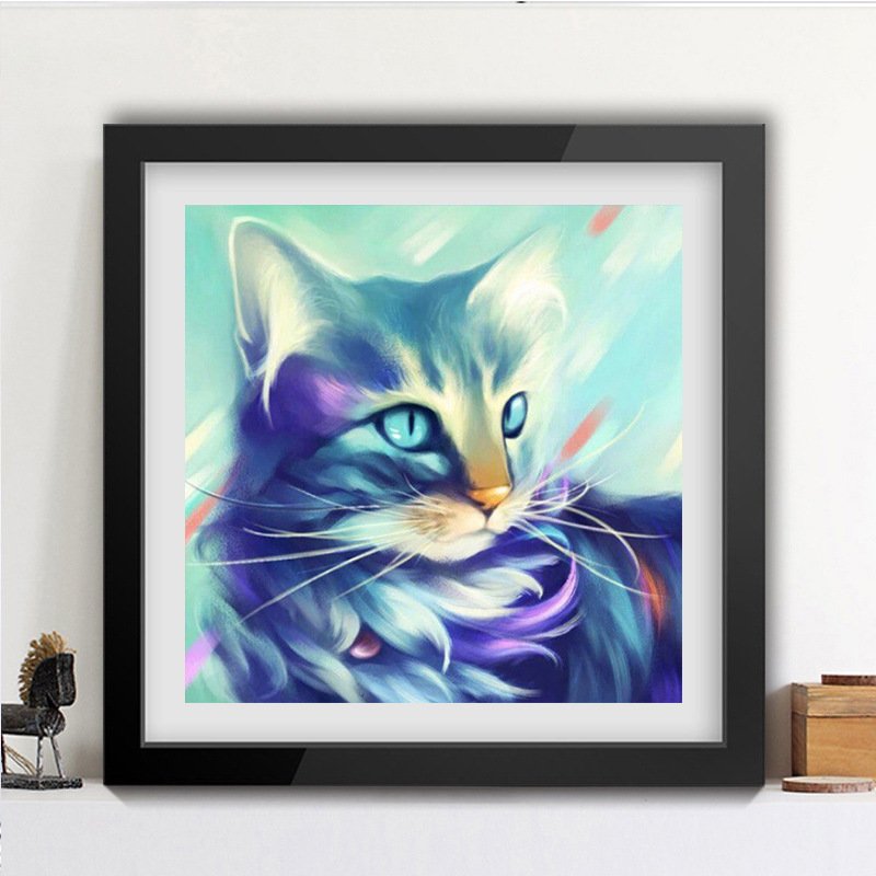 Diy Diamond Art Painting 5D Mosaic Diamond Embroidery Cross Stitch Home Decor Printed Cat Picture Rhinestones Animal Subject