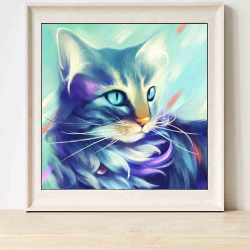 Diy Diamond Art Painting 5D Mosaic Diamond Embroidery Cross Stitch Home Decor Printed Cat Picture Rhinestones Animal Subject