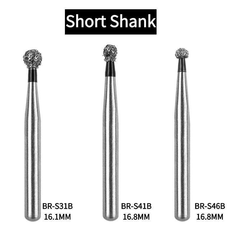 BR Type Dental Diamond Burs Drill Super Coarse Ball Round FG 1.6mm Polishing Teeth For High Speed Handpiece 10pcs/Pack