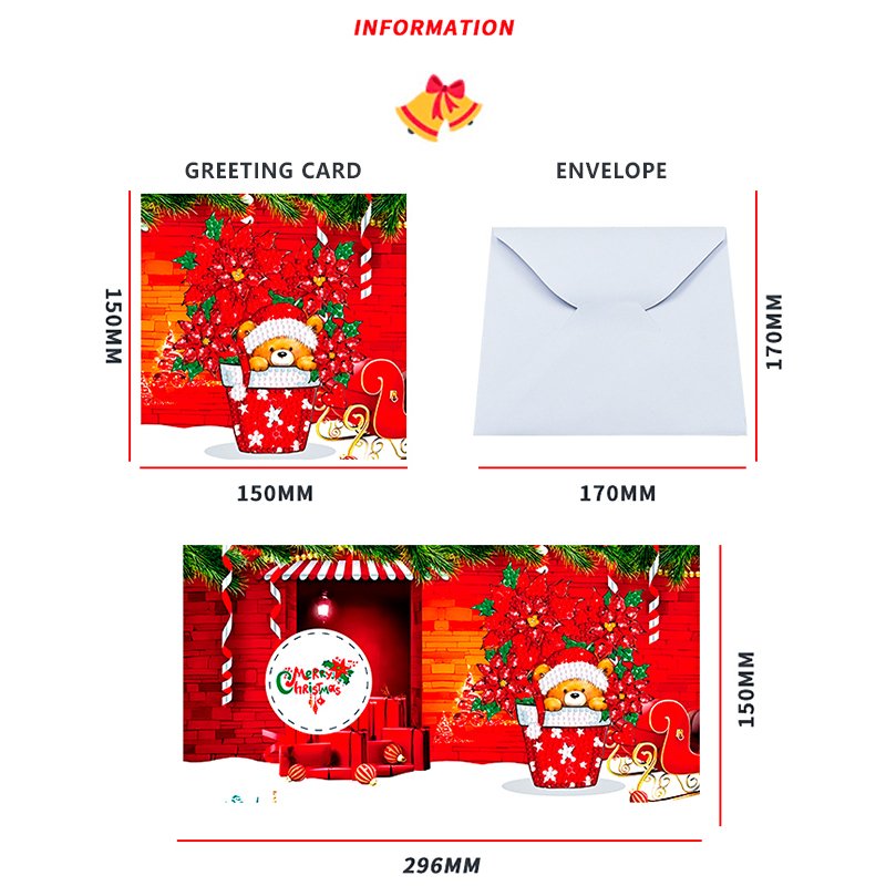 8Pcs Pack Diamond Painting Greeting Cards New Xmas Diamond Art Cards 5d Christmas Diamond Painting Cards for Adults