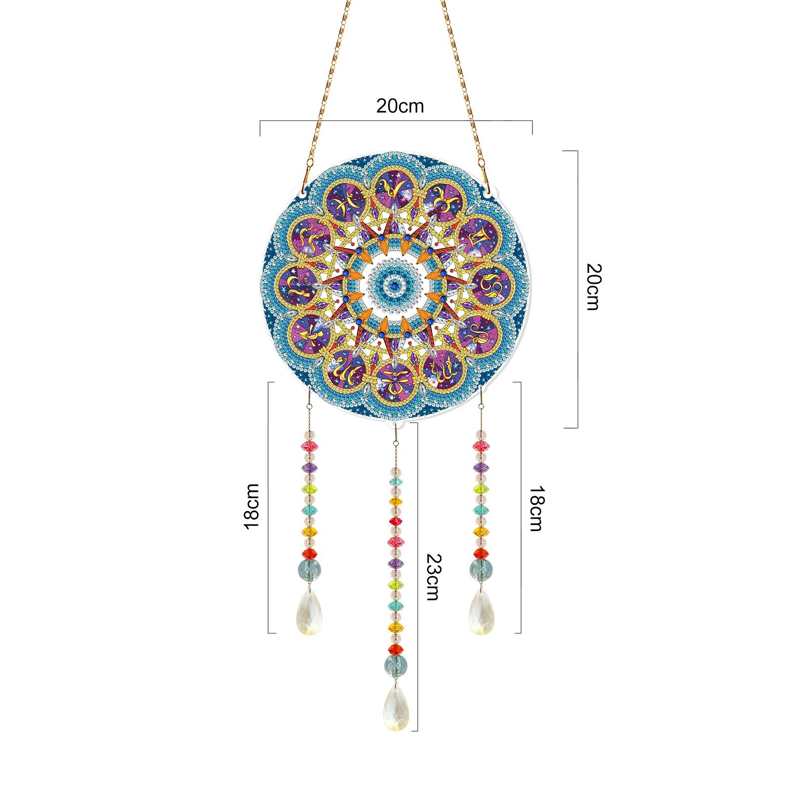 DIY Dotted Diamond Art Painting Wind Chime Kit Diamonds Dot Paintings Hanging Ornaments Christmas Diamond Painting Hangings