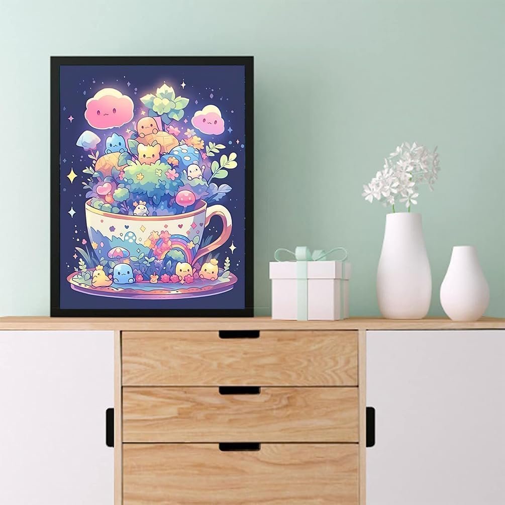 Adult Cute Diamond Painting Set Cartoon Diamond Art Set Adult Gift Cup Gemstone Art Home Wall Decoration decorations for home