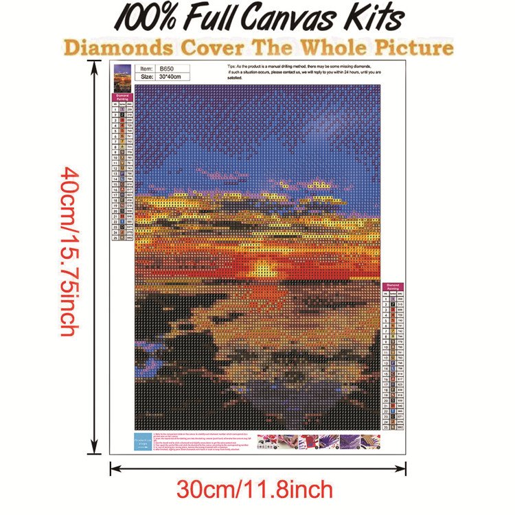 Wall Decoration Seascape Diy Diamond Art Sea Sun Rise Full Drill Canvas Diamond Painting For Home
