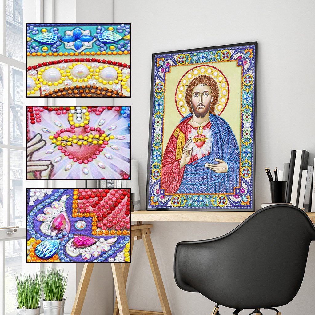 Custom Size Portrait Mosaic Diy Religious Adults Handmade 5d Diamond Painting Jesus
