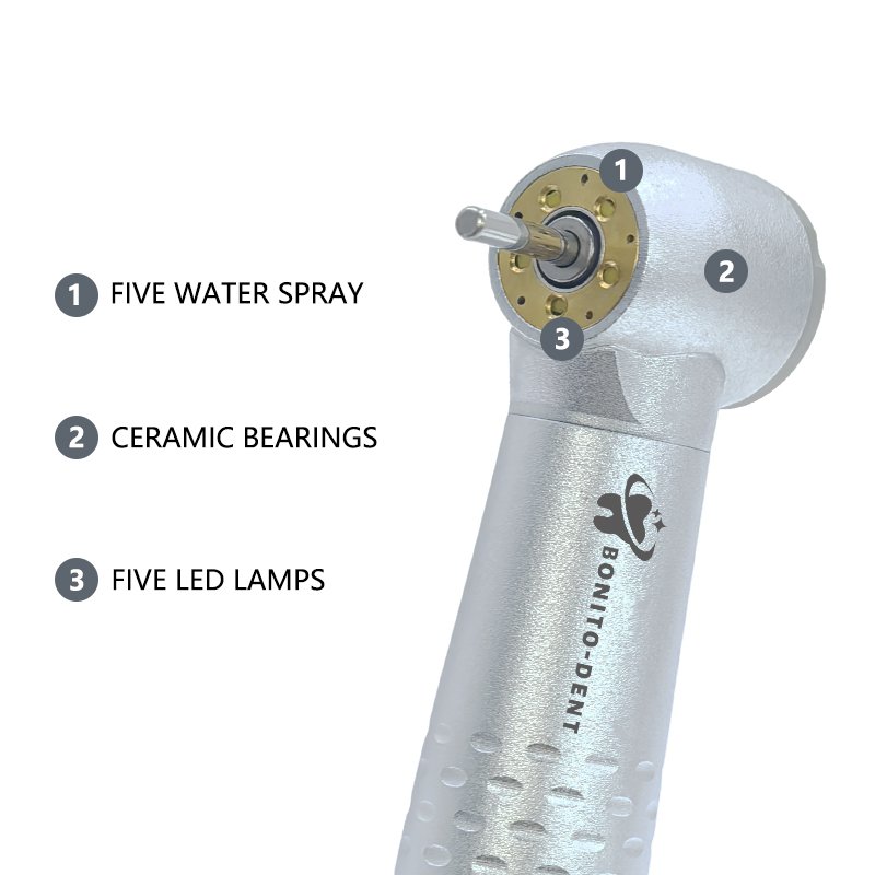 Dental Handpiece 5 LED Handpiece High Speed Dental Hand Piece With 5 Holes Spray Dental Handpiece