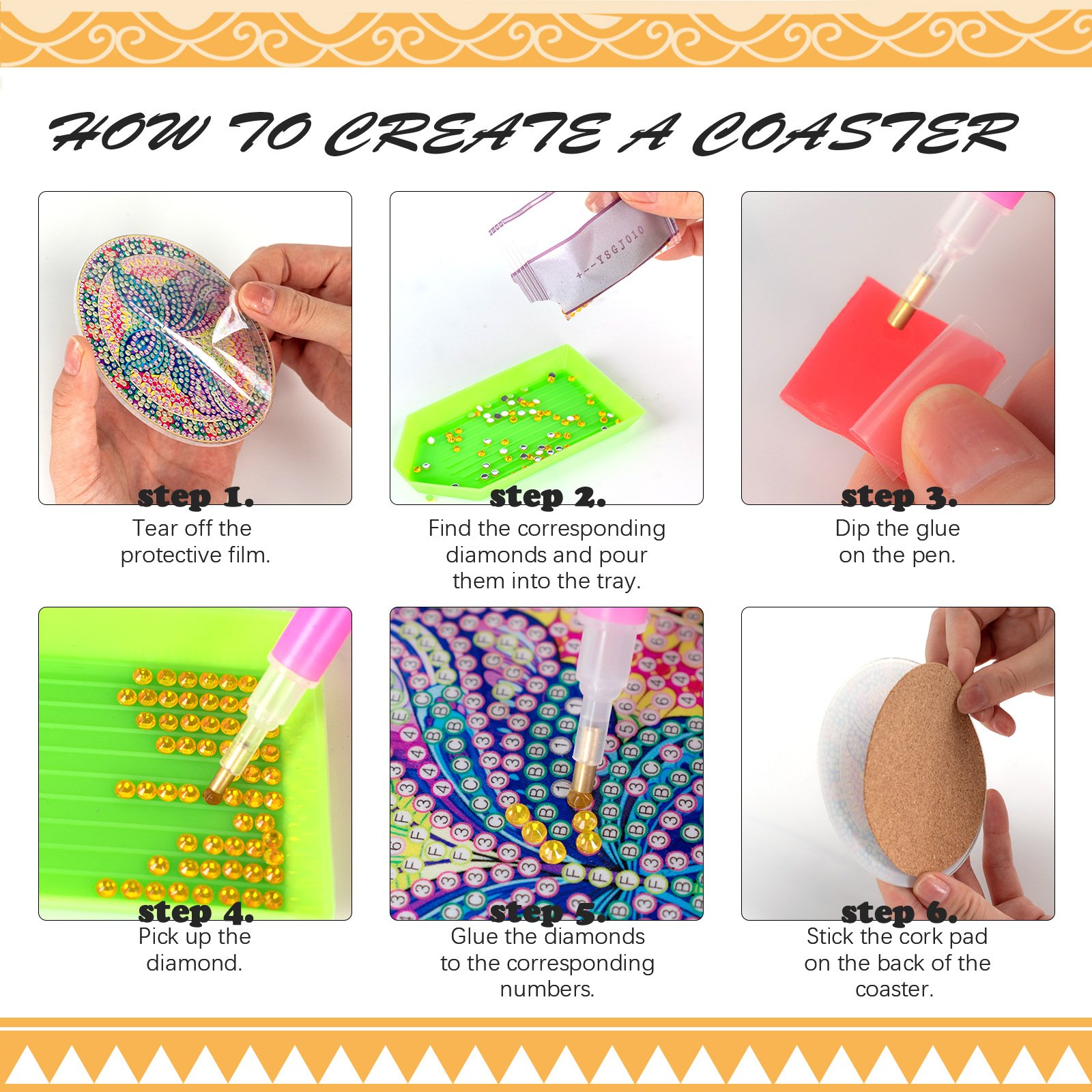4pcs 5d Diamond Painting Coaster With Holder Flower Embroidery Cross Stitch Kits For Adults And Beginners Home Decoration Crafts