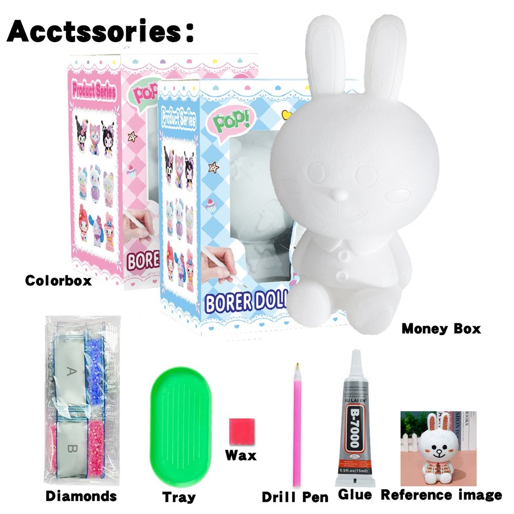 Cute Panda Wholesale DIY Diamond Painting Stereo Crystal Art Doll For Kid Saving Pot Point Diamond Doll Set Great Gifts