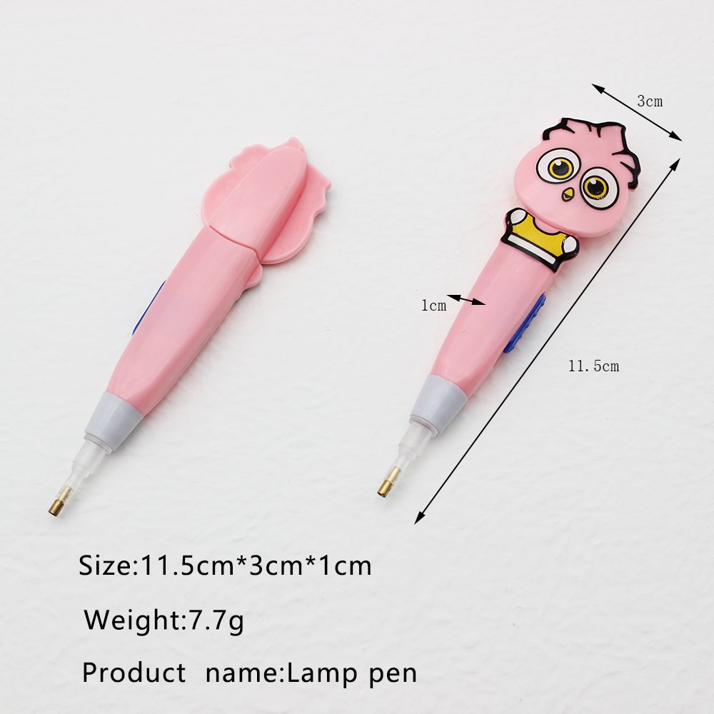 Cute Style 5d Diy Diamond Painting Pink LED Lighting Point Drill Pen Diamond Embroidery Tools Accessories One-headed Pen