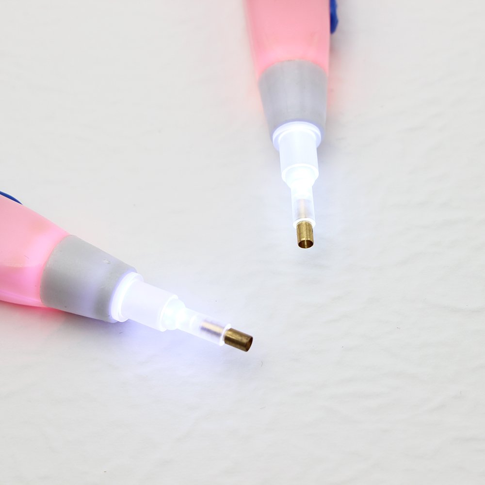 Cute Style 5d Diy Diamond Painting Pink LED Lighting Point Drill Pen Diamond Embroidery Tools Accessories One-headed Pen