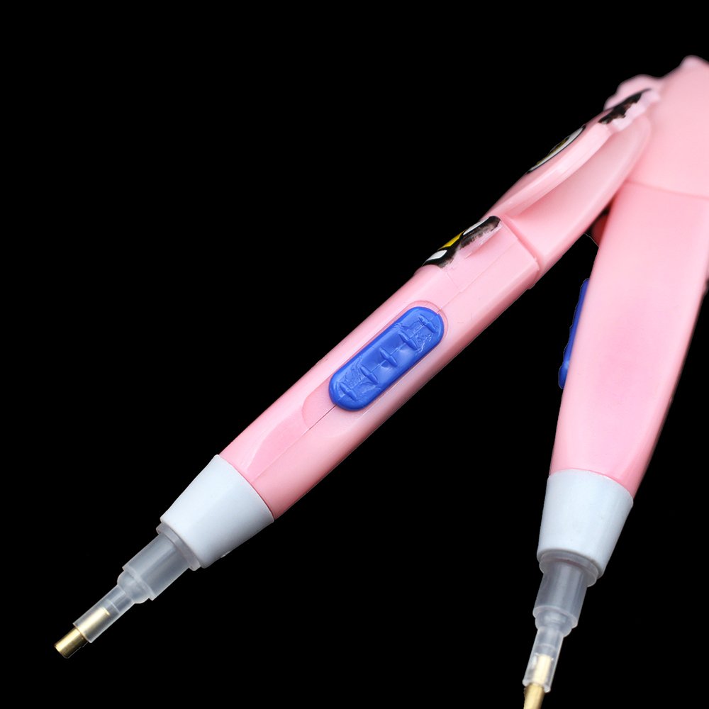 Cute Style 5d Diy Diamond Painting Pink LED Lighting Point Drill Pen Diamond Embroidery Tools Accessories One-headed Pen