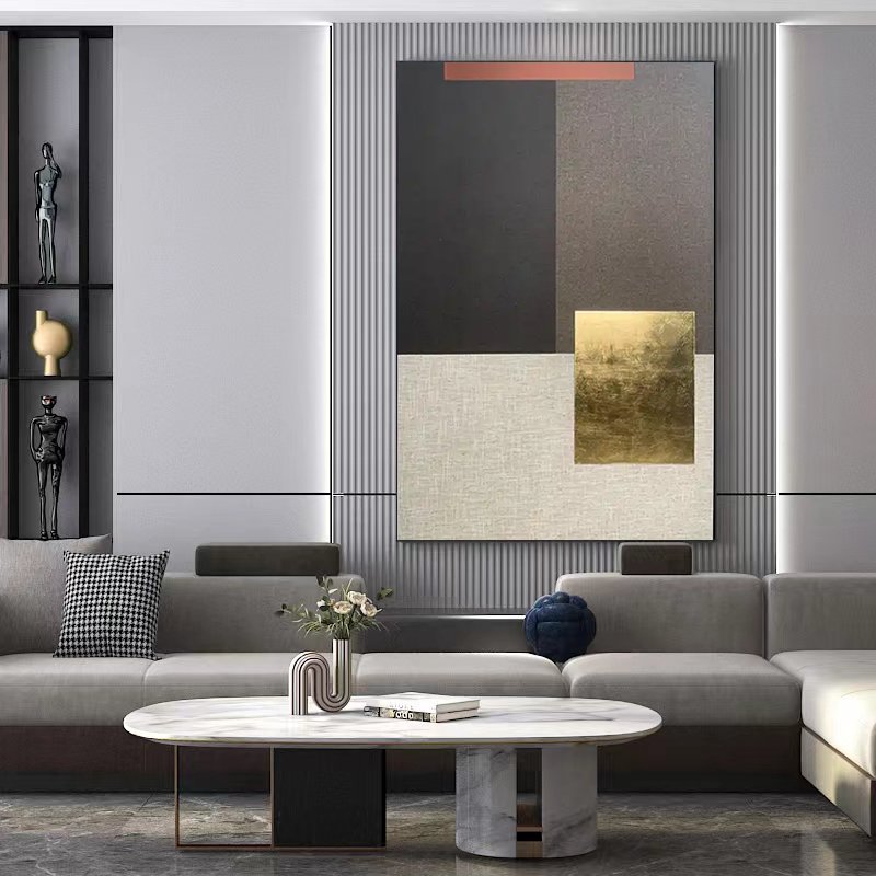 Wholesales Custom Large 3D Texture Oil Painting Geometric Abstract Canvas Oil Painting Living Room Decor Wall Art