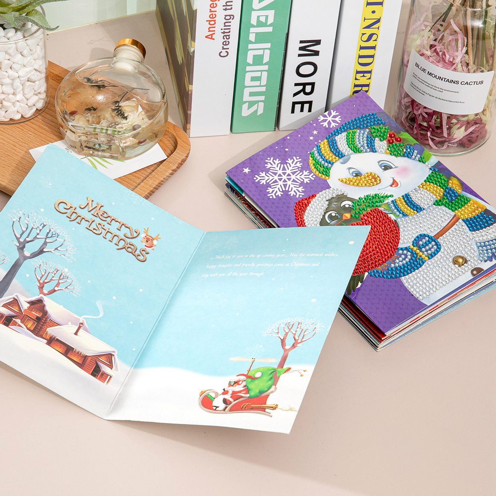 Diamond Painting Cards Happy Birthday Cards 5D DIY Special Diamond Painting Card Postcards Birthday Xmas Gift for Girls