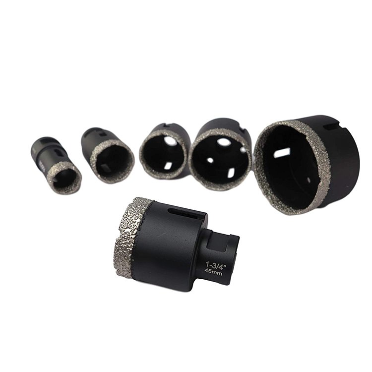 6Pcs Vacuum Brazed Diamond Dry Drilling Core Bits Set for Porcelain Tile Granite Marble Stone