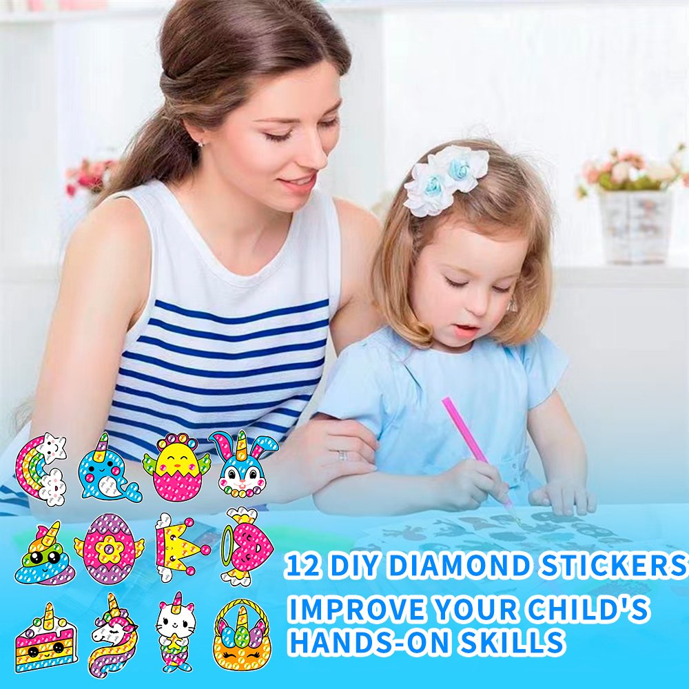 Hot Selling Art Crafts Animal Children 5D Diy Diamond Painting Stickers Kits for Kids