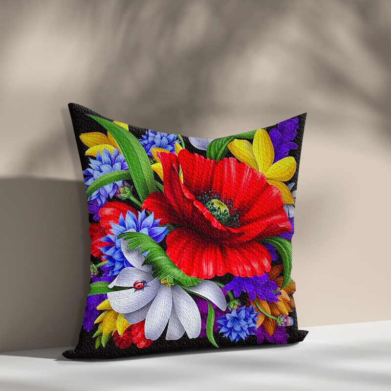 Adults DIY Mosaic Handmade Flower Pillow case 5D Diamond Painting Pillow Case for sofa decoration