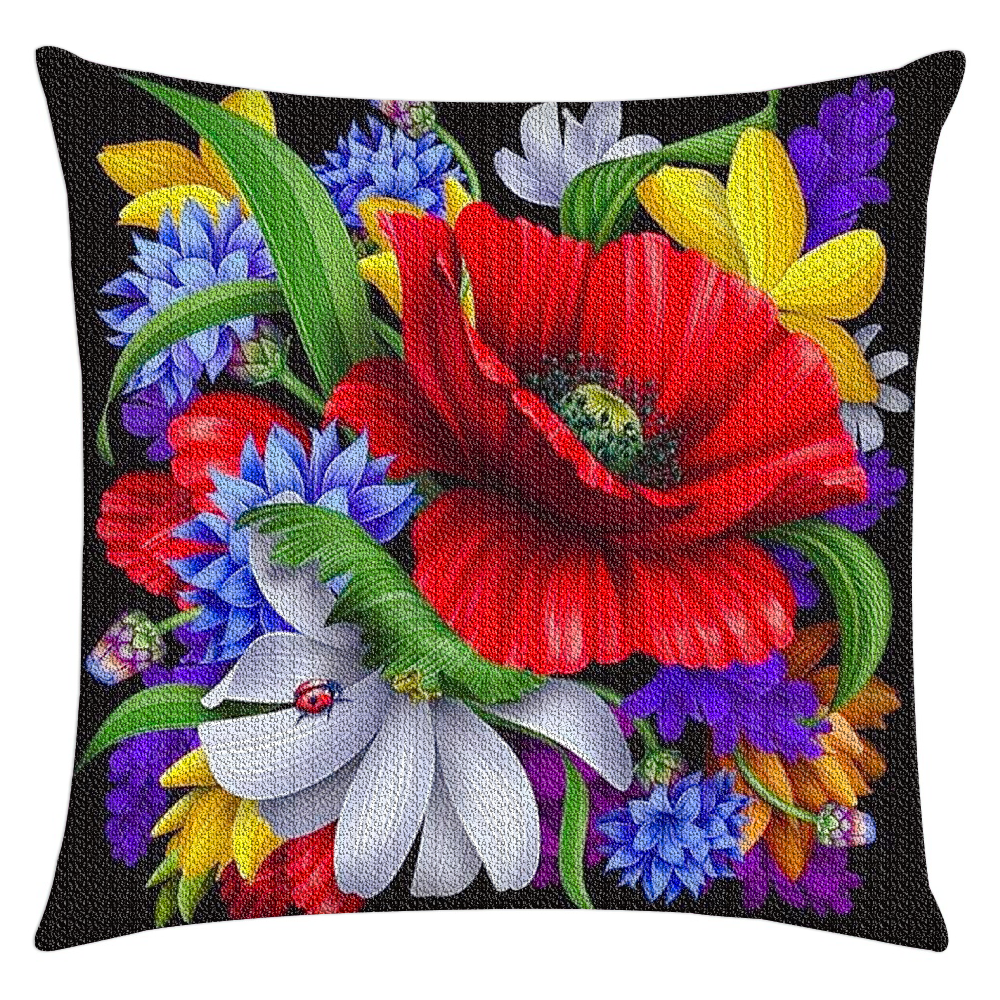 Adults DIY Mosaic Handmade Flower Pillow case 5D Diamond Painting Pillow Case for sofa decoration
